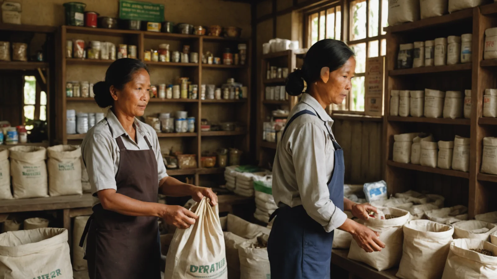 Agricultural input dealer and cooperative partner reviewing Elevarm Mitra dashboard